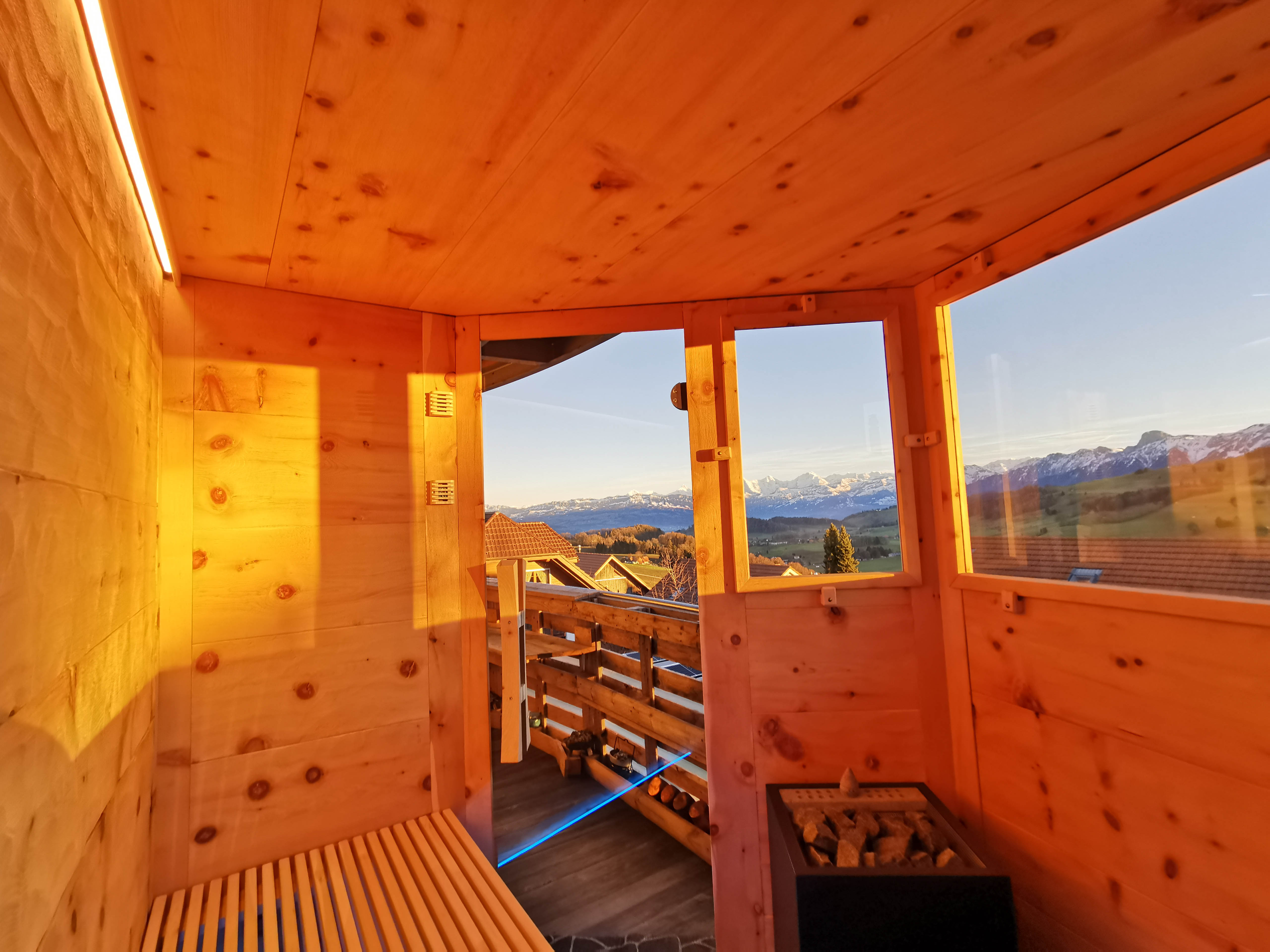 saunabau Design Sauna aus Arve