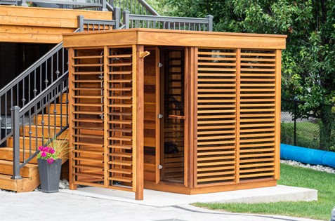 Sauna Cube Panorama Red Cedar